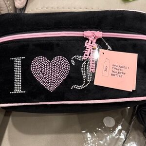 Juicy Couture Black and Pink Cosmetic Bag